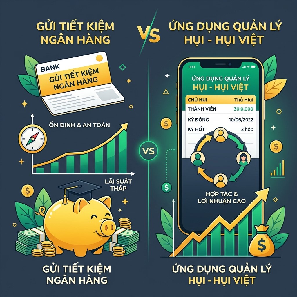 So sánh chơi hụi và gửi tiết kiệm ngân hàng bài toán tài chính 2026